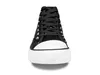 A single black high-top sneaker with white sole and laces, shown from the front. Produktbild-Vorschau