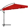 A red cantilever umbrella on a black stand against a white background. Anteprima dell’immagine prodotto