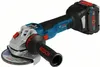 A cordless angle grinder with a battery pack attached, shown against a white background. Produktbild-Vorschau