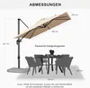 PURPLE LEAF Sonnenschirm 250 x 250 cm Groß Ampelschirm mit Produktbild-Vorschau 2