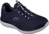 A single navy blue Skechers sneaker is shown from a side angle against a white background. Produktbild-Vorschau