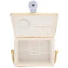 An open sewing basket with compartments for organizing sewing supplies. Anteprima dell’immagine prodotto