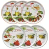 6er Set Pizzateller Napoli Green & Red Ø 33,8 cm Platte Produktbild-Vorschau 1