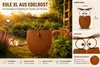 Bornhöft Edelrost Eule XL Gartendeko Metall Figur 40 cm Produktbild-Vorschau 2