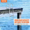 A dock ladder is partially submerged in blue water next to a wooden dock. Podgląd zdjęcia produktu