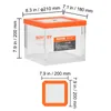 A diagram showing the dimensions of a clear acrylic vacuum chamber with an orange lid. Anteprima dell’immagine prodotto