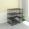 EUGAD Freigehege Laufgitter mit Tür&Treppe DIY Schwarz, Produktbild-Vorschau 4