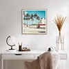 Gerahmtes Poster - Rahmen in heller Eiche - Strand Miami Produktbild-Vorschau 6