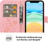 iPhone Handy Tasche Handyhülle Schutz Hülle Blumen Flip Produktbild-Vorschau 4