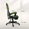 Side view of a gaming chair with dimensions indicated. Produktbild-Vorschau