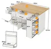 Kücheninsel 120x45(70)x93, Rollen, klappbare Arbeitsplatte, Produktbild-Vorschau 8