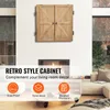 A wooden cabinet mounted on a white wall above a fireplace, with living room furniture in the foreground. Anteprima dell’immagine prodotto