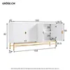 Cassettiera Merax 160 cm, credenza a 4 ante, gamba dorata, Anteprima dell’immagine prodotto 6