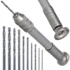 Ręczna mini wiertarka dociskowa + zestaw 10 wierteł 0,8-3mm Podgląd zdjęcia produktu 1