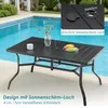 GIHAUVIA Gartentisch 144x94cm Wetterfest Metall 6 Personen Produktbild-Vorschau 3