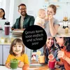 A collage of images showing people using a nutrition mixer in various settings, including a family, a child, and friends. Voir les images du produit