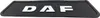 A black mud flap with the white DAF logo embossed on it. Produktbild-Vorschau