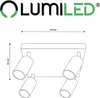 LUMILED Plafonnier Spot de plafond 4-flamme 230V GU10 Voir les images du produit 5
