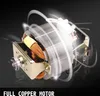 A close-up marketing image of a copper motor with white swirling lines indicating motion, set against a black background. Produktbild-Vorschau