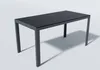 A dark gray rectangular outdoor table with a slatted top and aluminum frame is shown against a white background. Produktbild-Vorschau