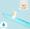 A light blue pen with a small white llama figurine on it, against a light blue background. There is also a larger illustration of a llama in the upper right corner. Podgląd zdjęcia produktu