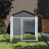 vidaXL Hundehütte mit Auslauf Anthrazit 117x201x123cm Produktbild-Vorschau 2