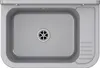 A top-down view of a gray sink with a drain in the center and a drying area on the right. Anteprima dell’immagine prodotto