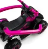 A close-up view of a pink and black ride-on toy. Náhled obrázku produktu