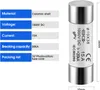 A product shot of a fuse with accompanying specification details. Voir les images du produit