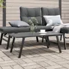 The Living Store Garten-Couchtisch Schwarz 90x45x35 cm Produktbild-Vorschau 2