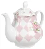 Clayre & Eef théière 1000 ml Porcelaine Rose Blanche Roses Voir les images du produit 2