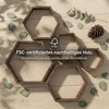IvoQ Hexagon Wandregale 5er Set - Holz - Rustikales Braun - Produktbild-Vorschau 5