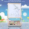 tavolo da disegno in legno bifacciale 2 in 1 per neonati, Anteprima dell’immagine prodotto 6