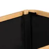 A close-up view of the corner of a black fabric storage basket with a bamboo frame and a black strap attached with velcro. Anteprima dell’immagine prodotto