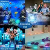 Collage of images showing submersible LED lights used in an aquarium, a champagne bucket, a vase with flowers, and a bathtub. Produktbild-Vorschau