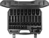A black plastic case containing a set of black metal sockets and extensions. Produktbild-Vorschau
