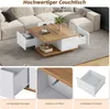 Sweiko 70 x 70 x 31.5cm Table basse à 3 tiroirs,table basse Voir les images du produit 8