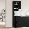 Buffet de cuisine vidaXL avec étagère, aspect chêne noir, Voir les images du produit 4