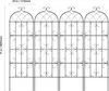 Four black metal garden trellises are shown side-by-side against a white background. Produktbild-Vorschau