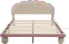A bed frame with a headboard and LED lights. Podgląd zdjęcia produktu
