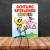 Warnschild Achtung spielende Kinder Metallschild XXL in Produktbild-Vorschau 4