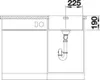 A technical drawing showing a sink and a dishwasher with dimensions. Produktbild-Vorschau
