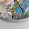 Wanduhr - Rund - Glasuhr - stadt straße katze - 40x40cm - Produktbild-Vorschau 5