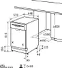 Technical drawing with dimensions of a dishwasher. Produktbild-Vorschau