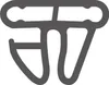 A gray profile connector for a pool handrail or floor rail. Produktbild-Vorschau