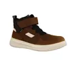 A single brown high-top sneaker with white accents and a white sole, isolated on a white background. Produktbild-Vorschau