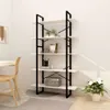 vidaXL Bücherregal 5 Fächer Weiß 100x30x175 cm Massivholz Produktbild-Vorschau 2