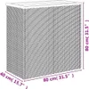 A diagram of a black poly rattan planter with dimensions indicated. Voir les images du produit