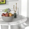 Runder Esstisch Weiß 70x74 cm - Pulverbeschichteter Stahl & Produktbild-Vorschau 7