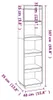 vidaXL Boekenkast/Roomdivider, grijs, 40x35x167 cm, massief Productafbeelding-voorbeeld 8